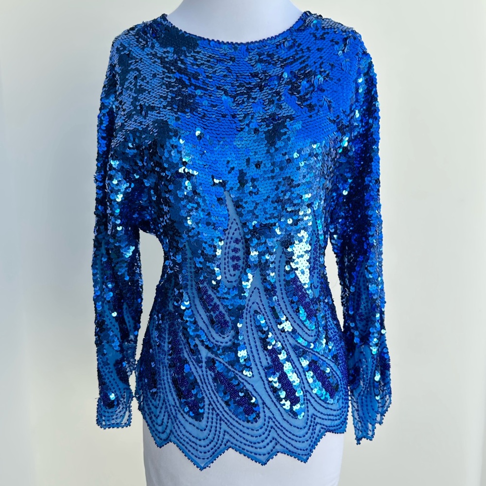 Vintage Paisley Sequin Hand Made Top